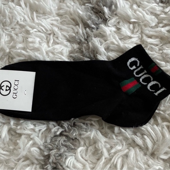 Gucci Black Socks with Red and Green Stripes - Picture 3 of 4